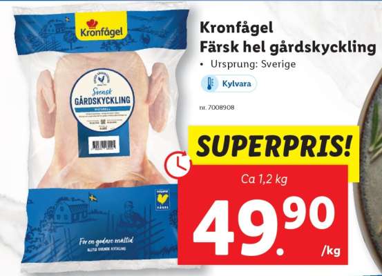 Kronfågel färsk hel gårdskyckling