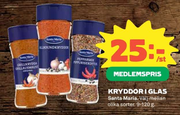 Kryddor i glas