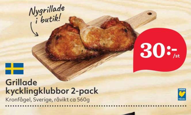 Grillade kycklingklubbor 2-pack
