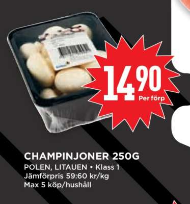 Champinjoner 250g
