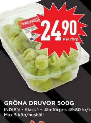 GRÖNA DRUVOR 500G