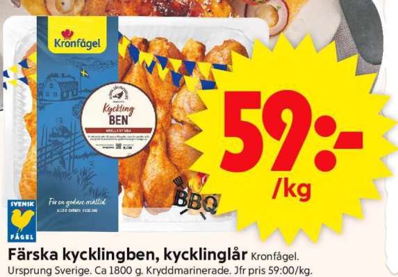 Färska kycklingben, kycklinglår