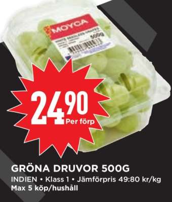 GRÖNA DRUVOR 500G