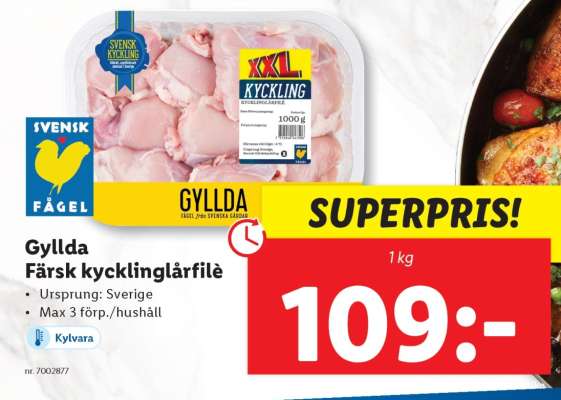 GYLLDA Färsk kycklinglårfilé