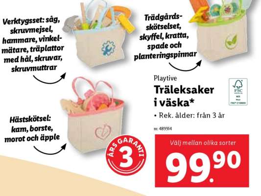 Playtive Träleksaker i väska