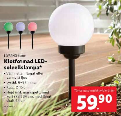 LIVARNO home Klotformad LED-solcellslampa