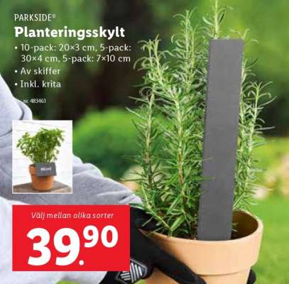 PARKSIDE Planteringsskylt
