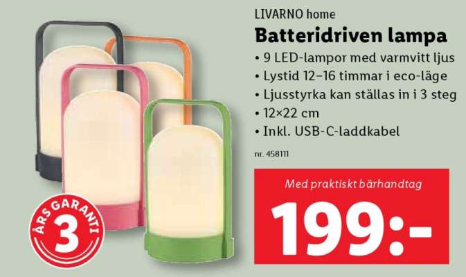 LIVARNO home Batteridriven lampa