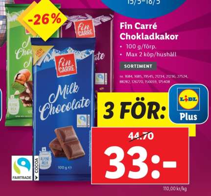 Fin Carré Chokladkakor