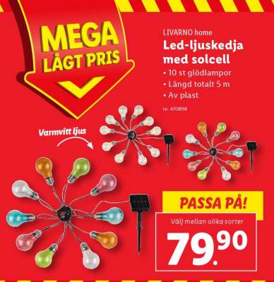 LIVARNO home Led-ljuskedja med solcell