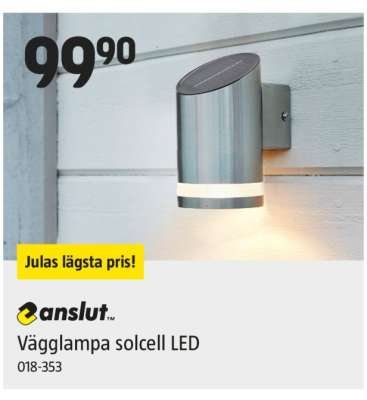 Vägglampa solcell LED