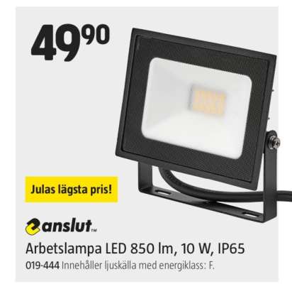 Arbetslampa LED 850 lm, 10 W, IP65