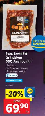 Svea Lantkött Grillskivor BBQ Anchochili