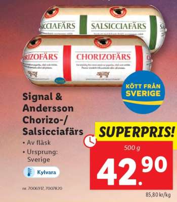Signal & Andersson Chorizo-/Salsicciafärs