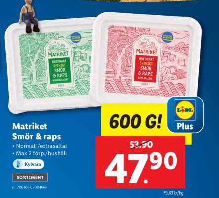 MATRIKET Smör & raps