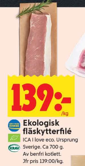 Ekologisk Fläskytterfilé
