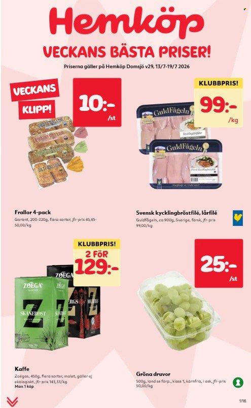 Hemköp reklamblad - 13/7 2026 - 19/7 2026. Sida 1