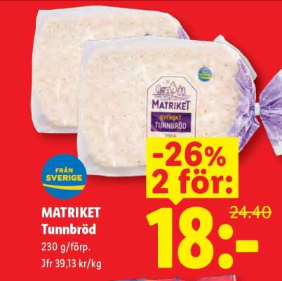 Matriket Tunnbröd