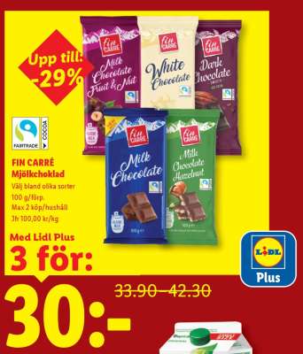 FIN CARRÉ Mjölkchoklad