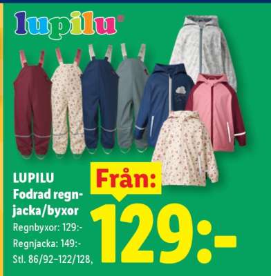LUPILU Fodrad regnjacka/byxor