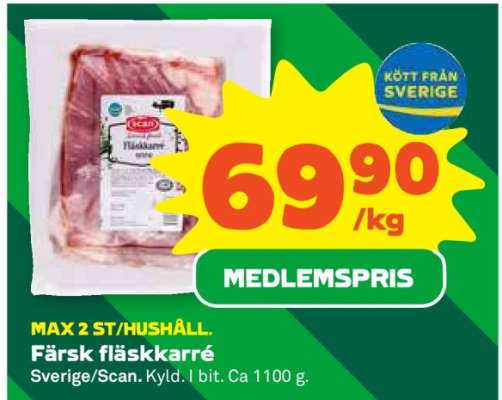 Färsk fläskkarré