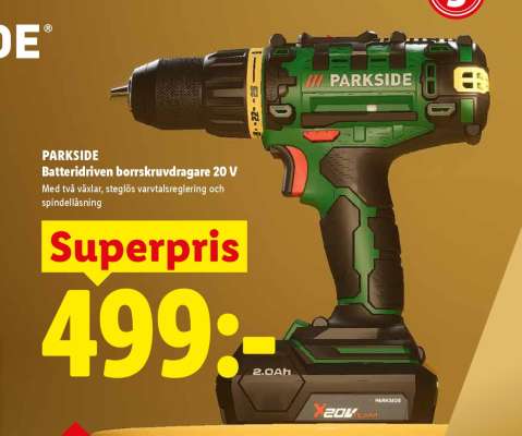 PARKSIDE Batteridriven borrskruvdragare 20 V*