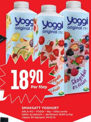 Yoggi Smaksatt Yoghurt