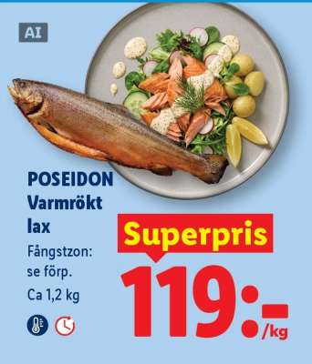 Poseidon Varmrökt lax