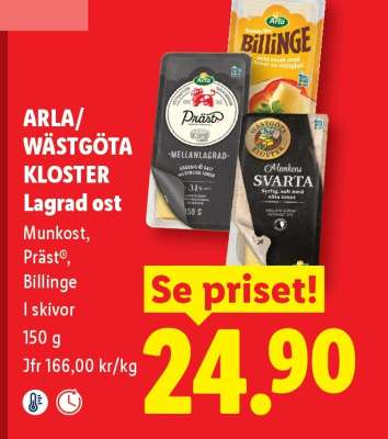 ARLA/WÄSTGÖTA KLOSTER Lagrad ost