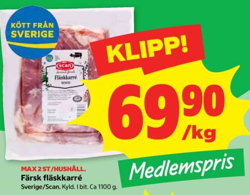 Färsk fläskkarré