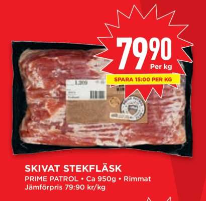 SKIVAT STEKFLÄSK