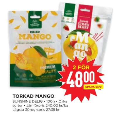 Torkad mango