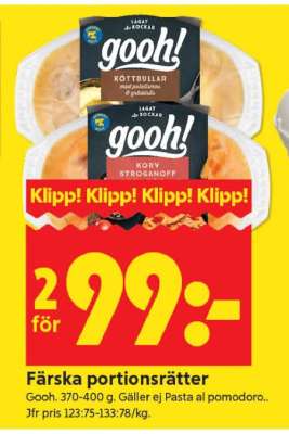 Färska portionsrätter