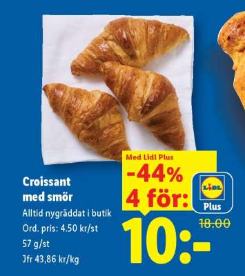 Croissant med smör
