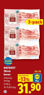 MATRIKET Skivat bacon