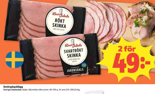 Jakobsdals Rökt Skinka / Svartökt Skinka