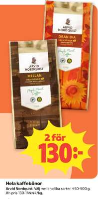 Hela kaffebönor
