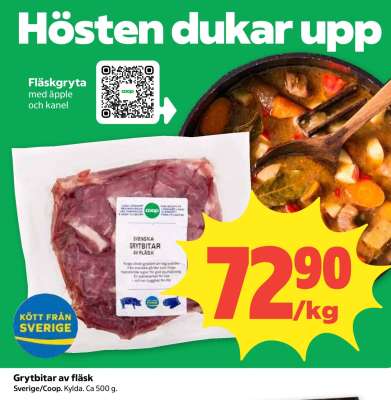Grytbitar av fläsk