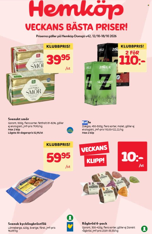 Hemköp reklamblad - 12/10 2026 - 18/10 2026. Sida 1