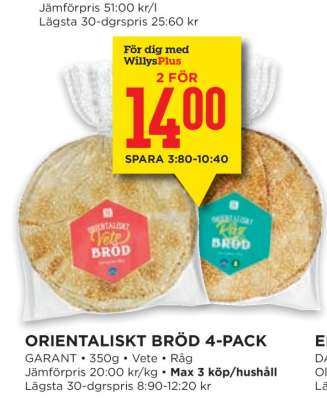 ORIENTALISKT BRÖD 4-PACK