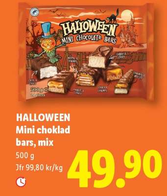 HALLOWEEN Mini choklad bars, mix