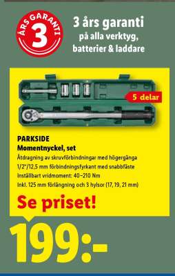PARKSIDE Momentnyckel, set