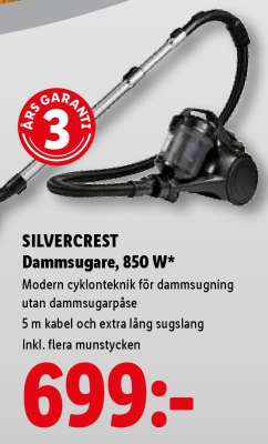 SILVERCREST Dammsugare, 850 W