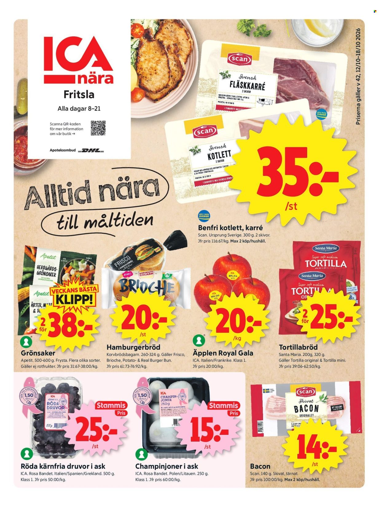 ICA reklamblad - 12/10 2026 - 18/10 2026. Sida 1