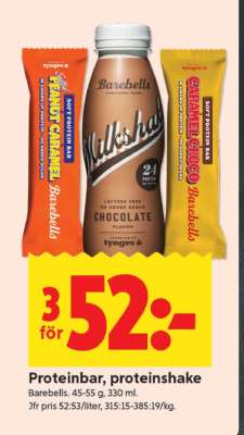 Barebells Proteinbar, Proteinshake