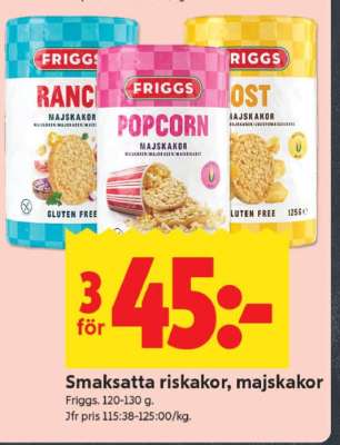 Smaksatta riskakor, majskakor