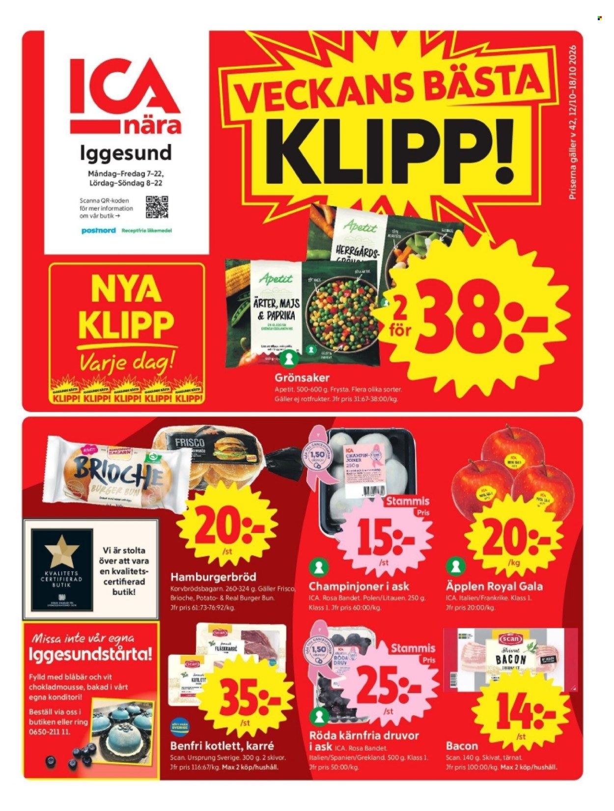 ICA reklamblad - 12/10 2026 - 18/10 2026. Sida 1