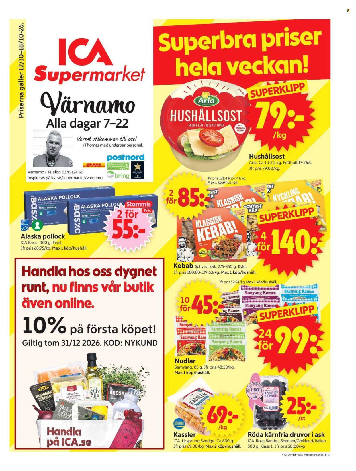 ICA reklamblad - 12/10 2026 - 18/10 2026. Sida 1