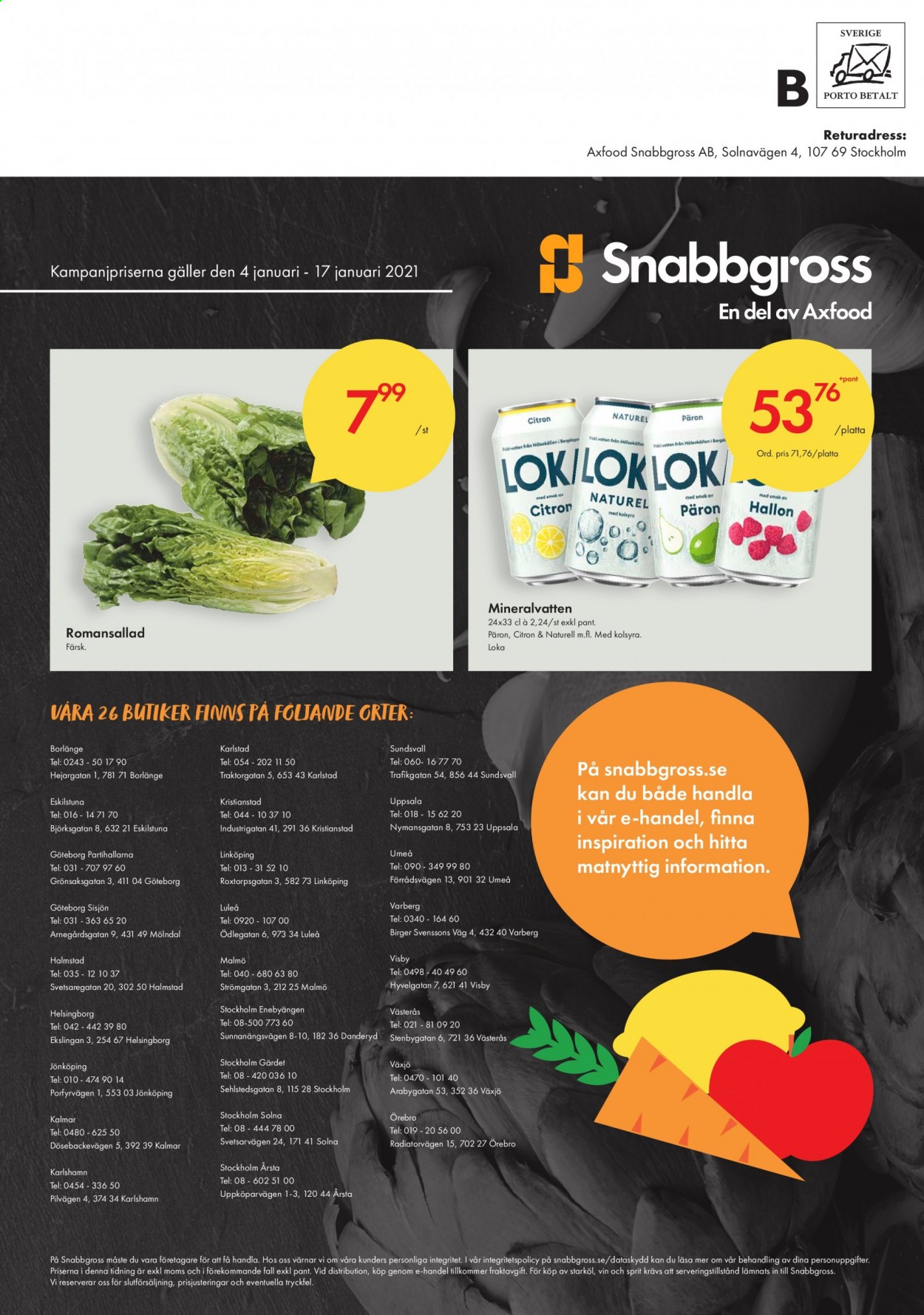 Axfood Snabbgross reklamblad - 4/1 2021 - 17/1 2021.