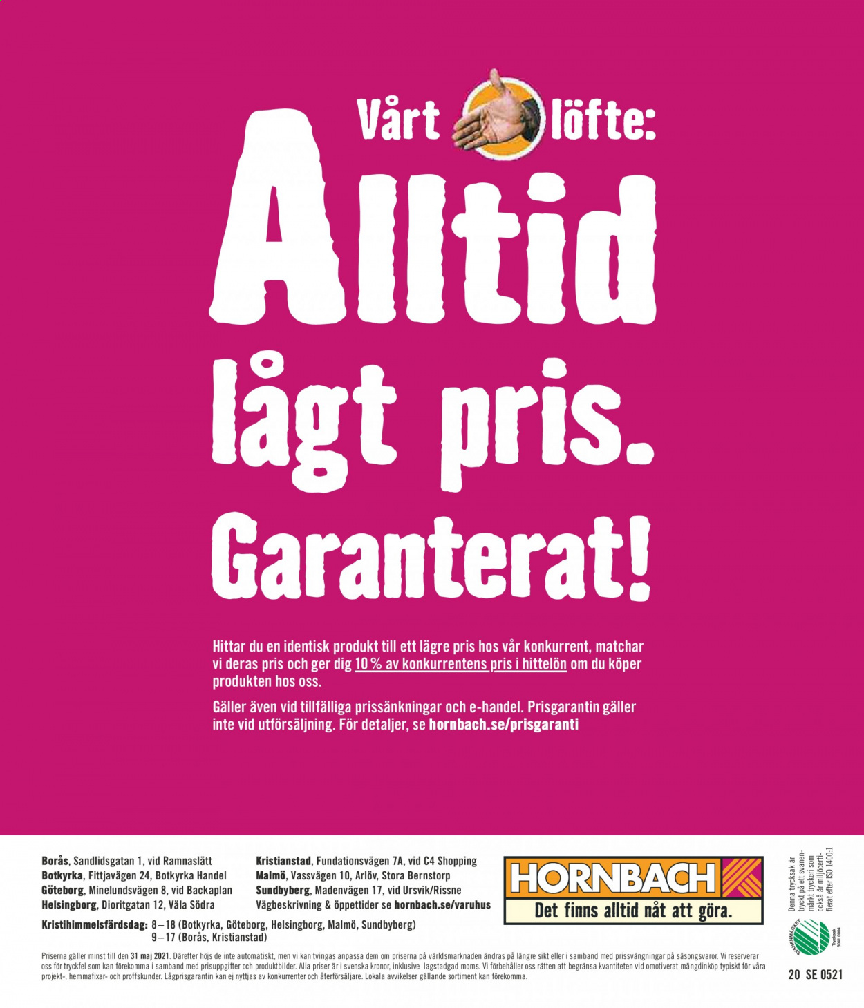Hornbach reklamblad - 23/4 2021 - 31/5 2021.